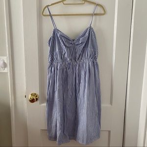 J. Crew striped mini dress in blue and white size L